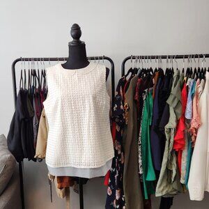 Brooks Brothers White Sleeveless Blouse